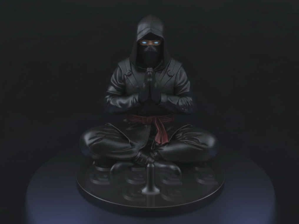 Ninja meditating warrior - incense stick holder