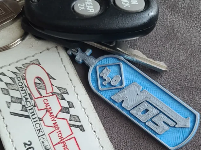 NOS Nitrous Bottle Keychain