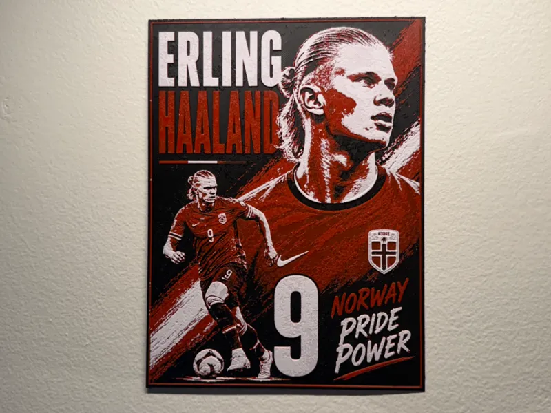 Norway Erling Haaland World Cup Poster HueForge