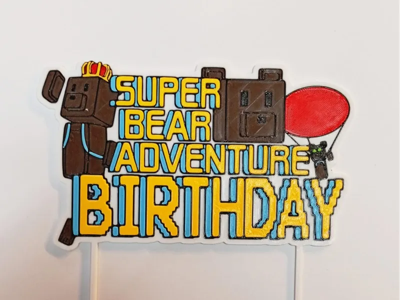 topper cumpleaños suepr bear adventure