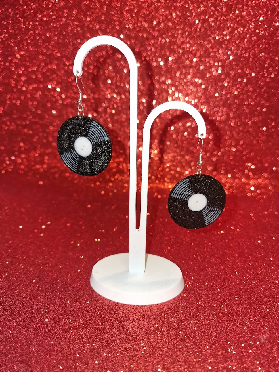 Vinyl disc earrings view 3