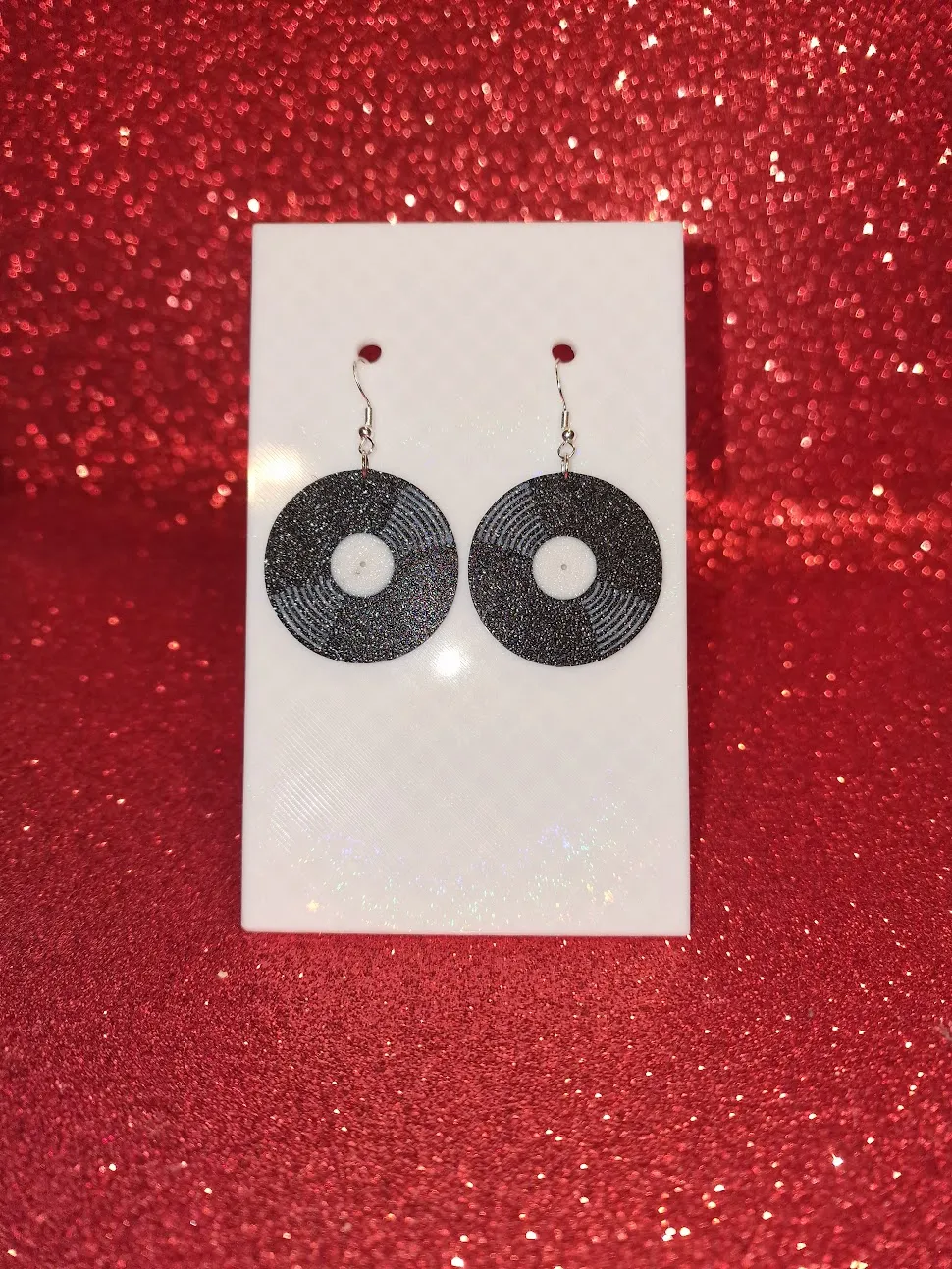 Vinyl disc earrings view 2