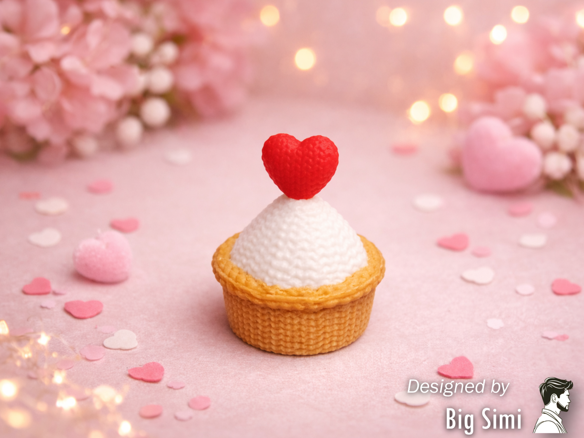 Knitted Valentine Cupcake Gift