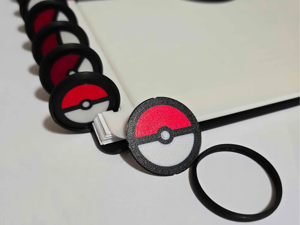 Modelo para impresión 3D: Pokeball Discbound Rings - Multipart. Referencia del modelo original.