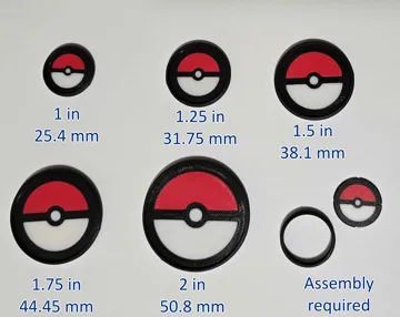Modelo para impresión 3D: Pokeball Discbound Rings - Multipart — vista de referencia 3