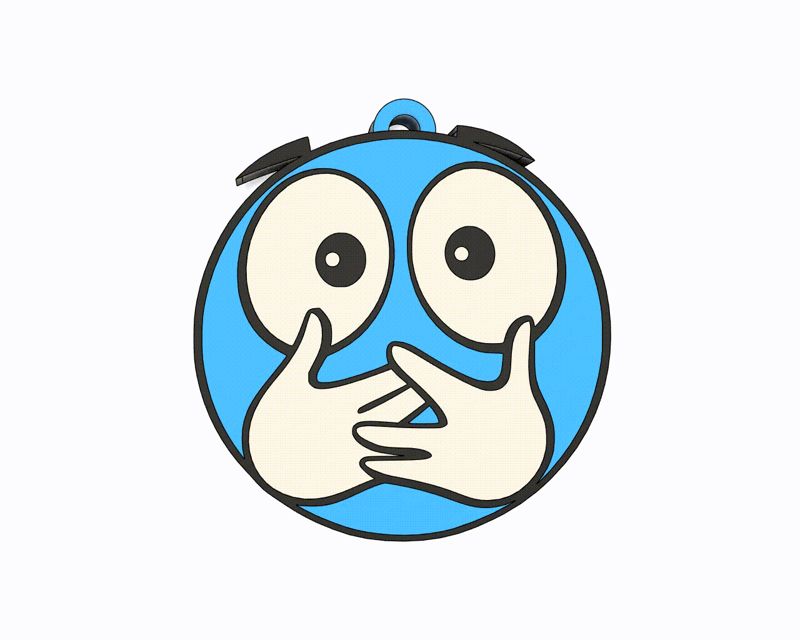 Blue Emoji - Ppuuhuhphuh Keychain, Earring, Bagc.