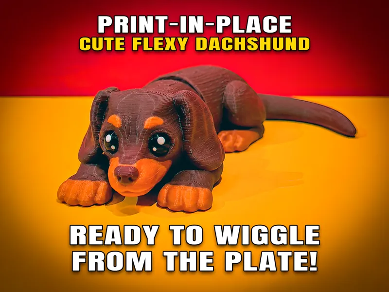 Cute Flexy Dachshund (Articulated Fidget Toy)