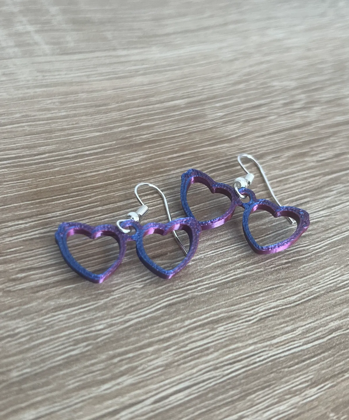 Heart glasses earrings view 2