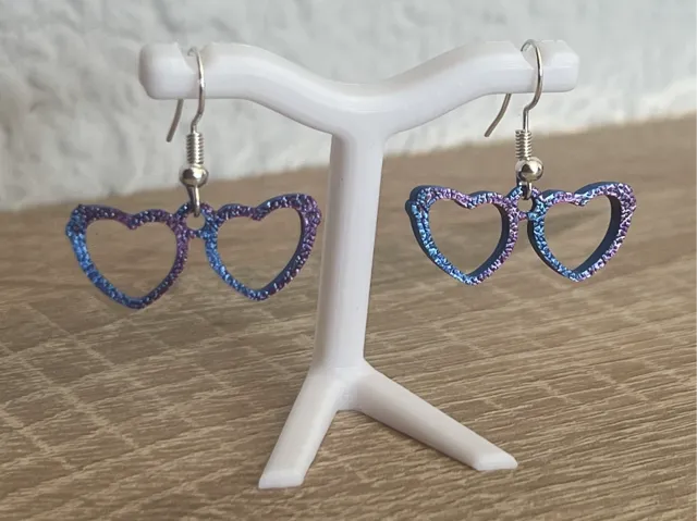 Heart glasses earrings