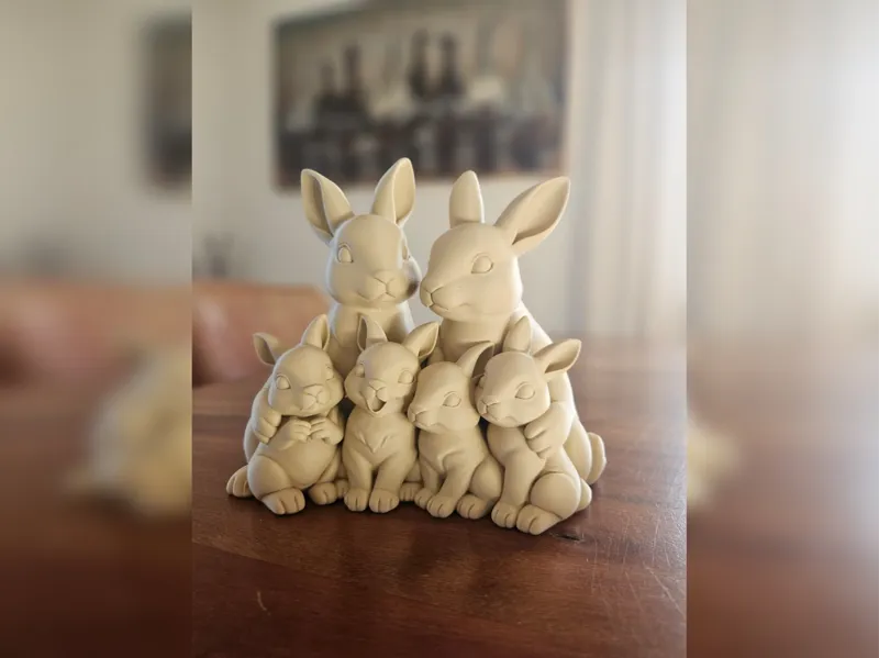 Hasen Familie 4 Kinder - Deko