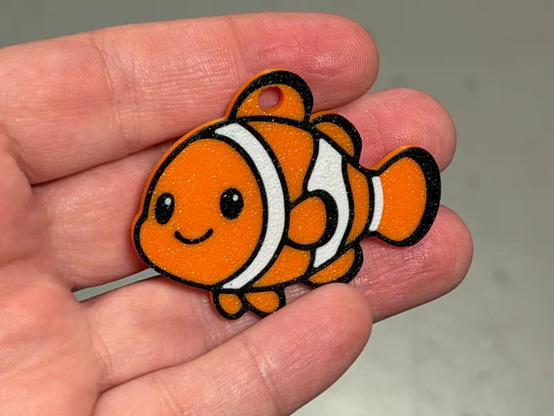 Cute clownfish keychain