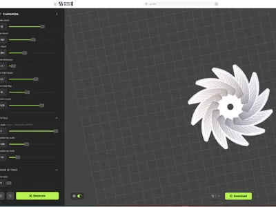 Parametric Fan & Impeller Generator(OpenSCAD v3.2)
