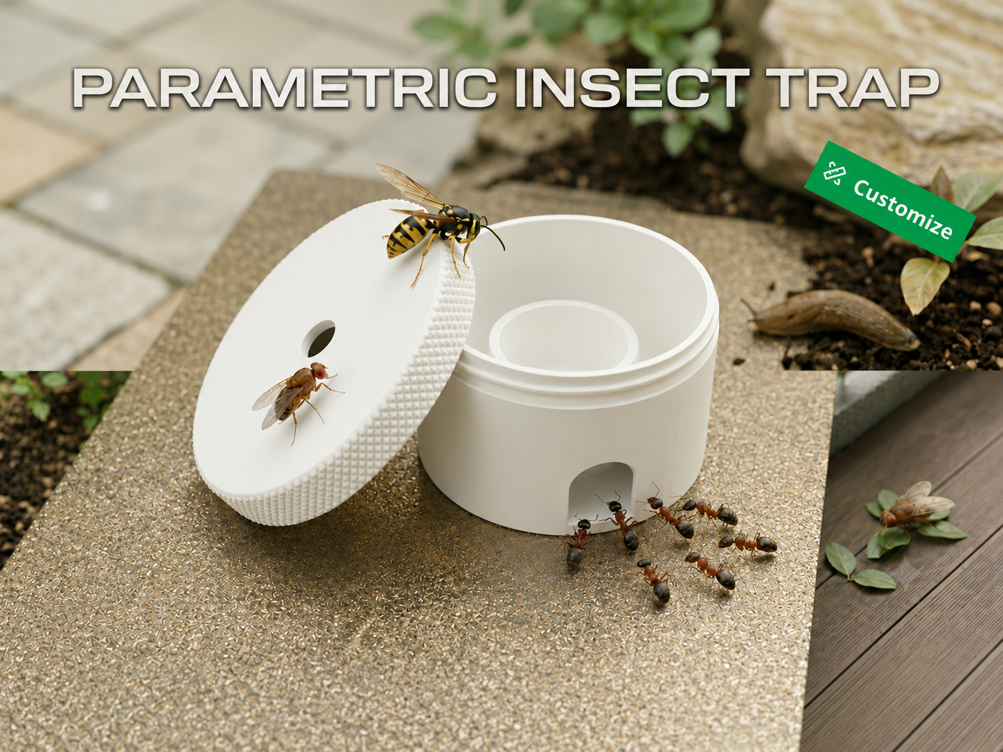 Parametric Insect & Wasp Trap (Fully Customizable)