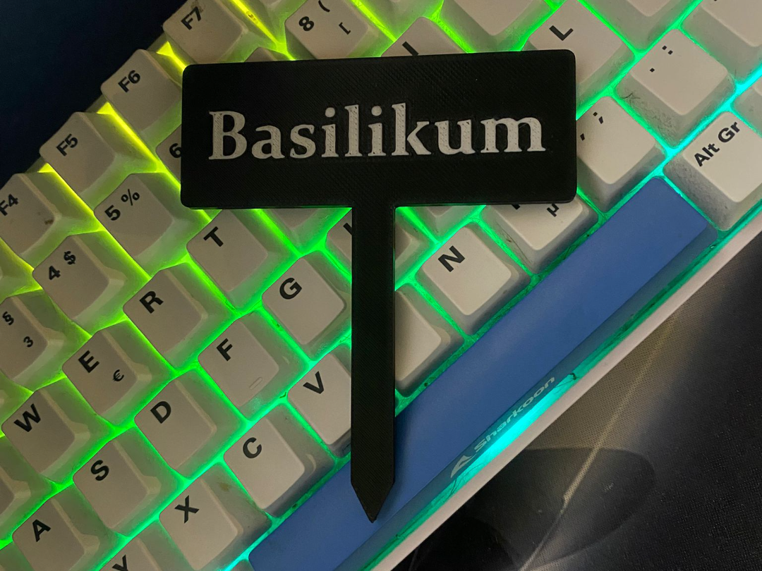 Garten Anzucht Schild für Basilikum AMS Model