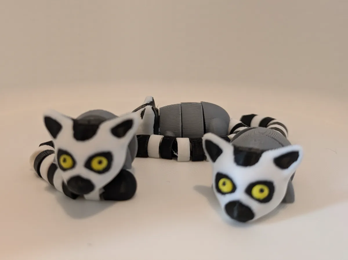cute baby flexi ring tailed lemur - Free 3D Print Model - MakerWorld