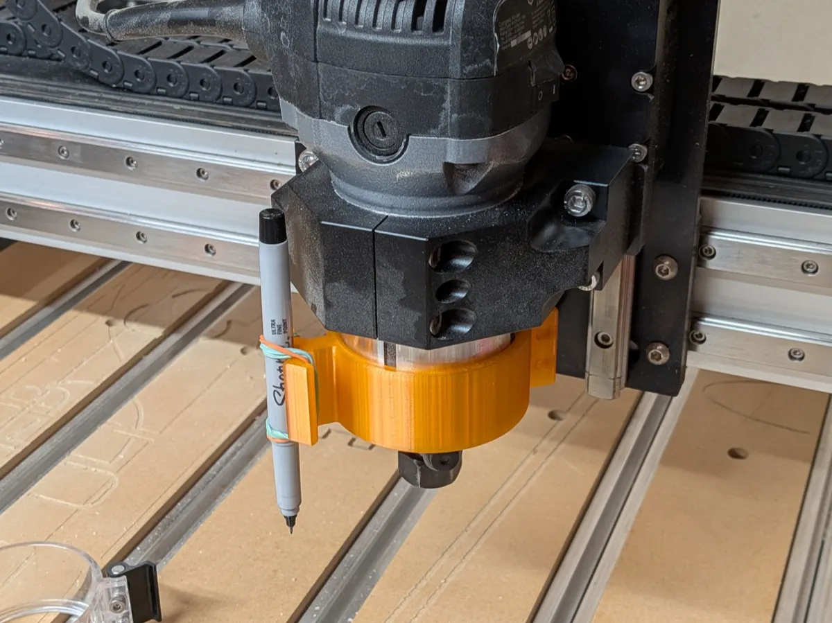 CNC Router Pen Holder 65mm Router - Free 3D Print Model - MakerWorld
