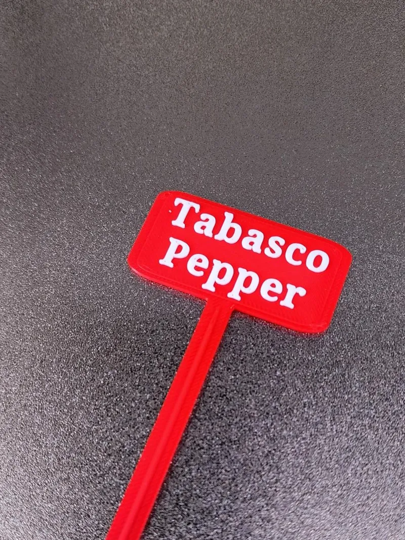 Tabasco Pepper Plant Garden Stake ID Tag 3in