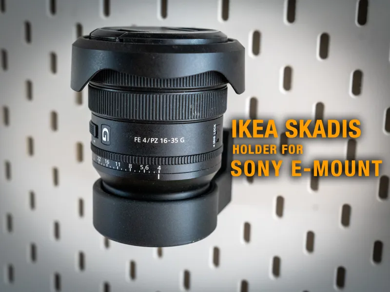 Ikea Skadis holder for Sony E-Mount lenses