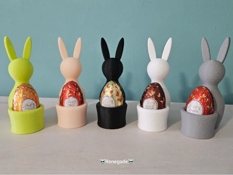 Osterhase mit Eierkorb für Schokoeier von Lindt
