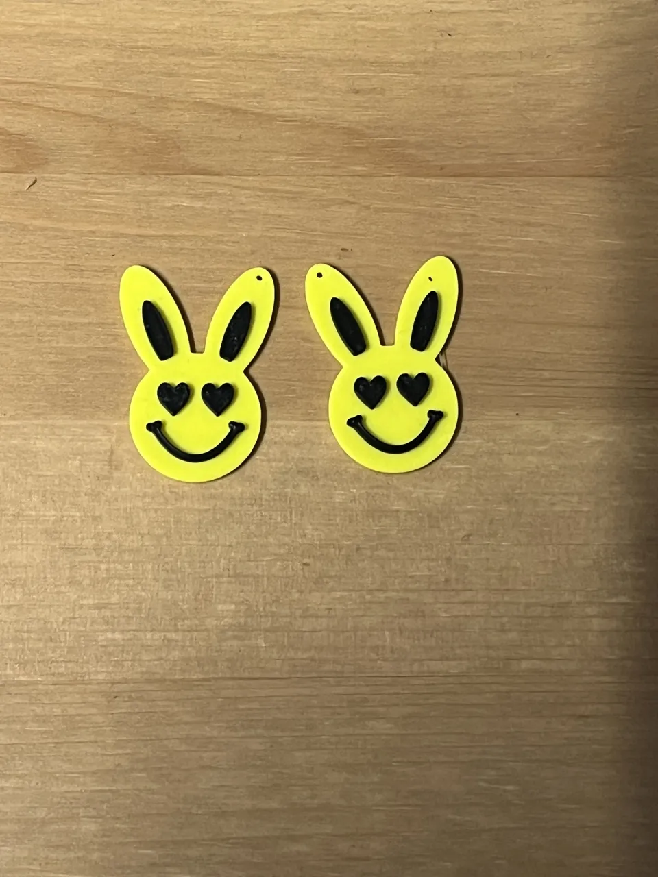 emoji bunny earrings view 2