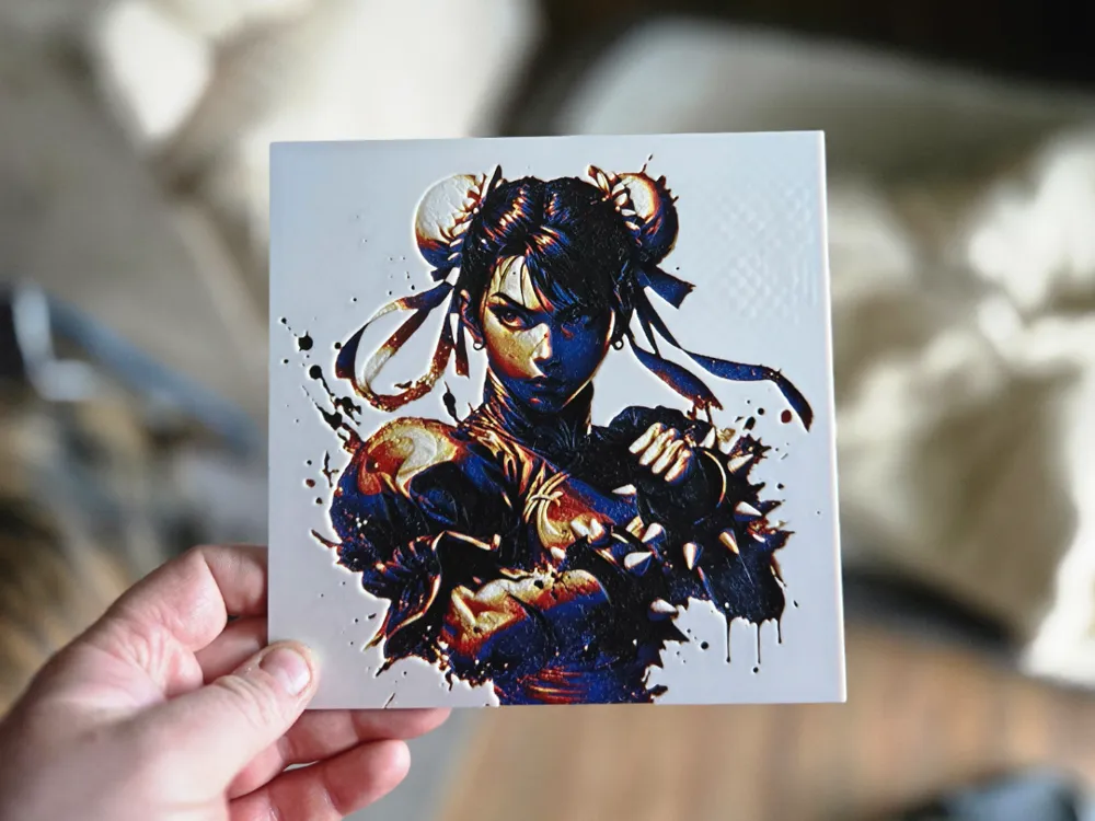 Chun Graphity Graffiti Chun-Li Hueforge by 3Ree Printing MakerWorld: Download Free 3D ...