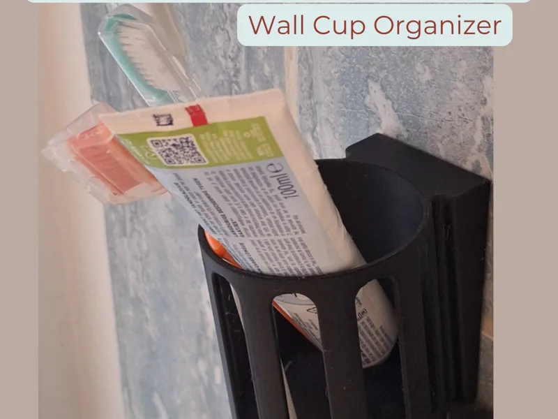Bathroom Essentials-Wall Cup Organizer (no screws)