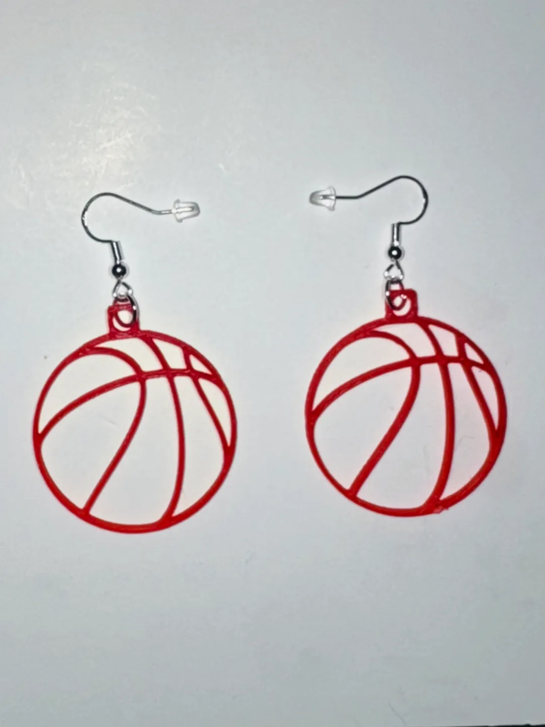 Wireframe Basketball Earrings view 2