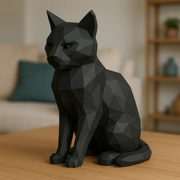 Chat géométrique low poly