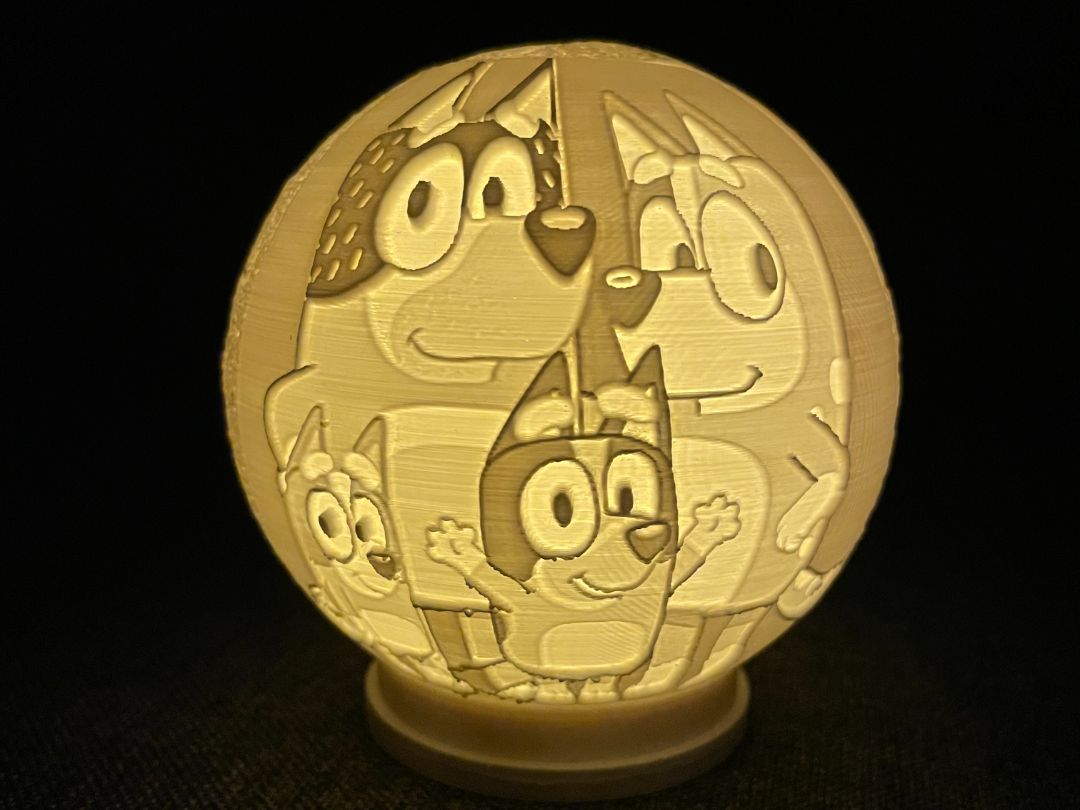 Bluey Family Lithophane Lamp