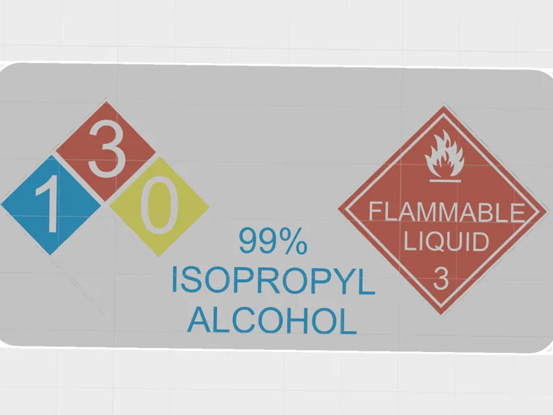 99% IPA Safety Label