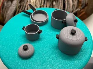 Puppenhaus Zubehör Töpfe Pfannen Set