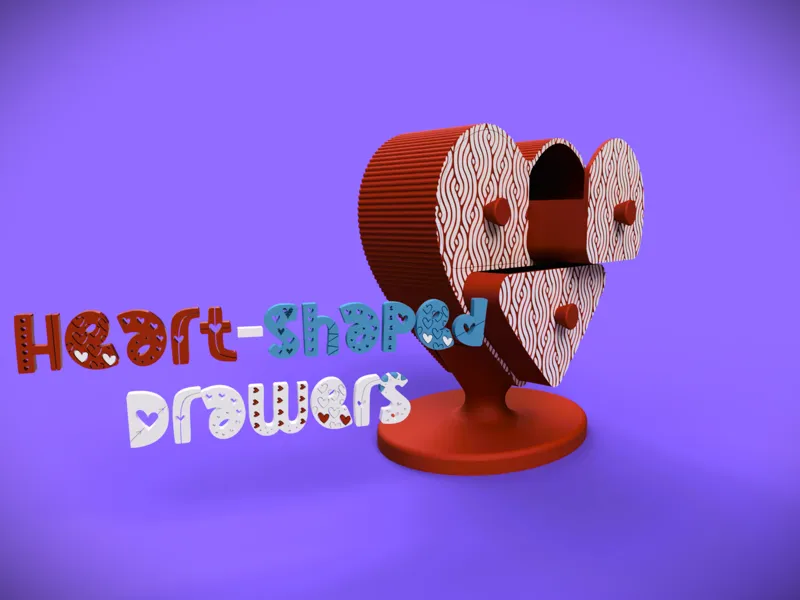 Heart Shaped Drawers Printable With or without AMS