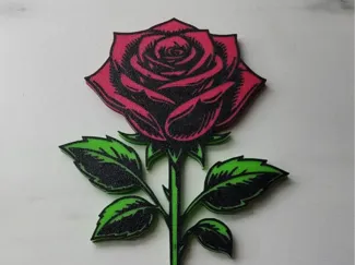 Rose with love stem 