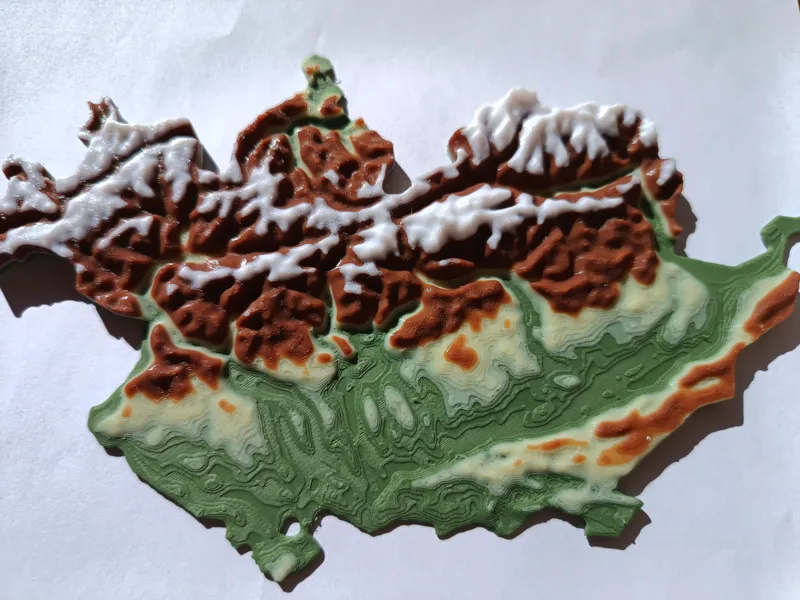 Terrain Map - Colored - Switzerland- No AMS Nedded