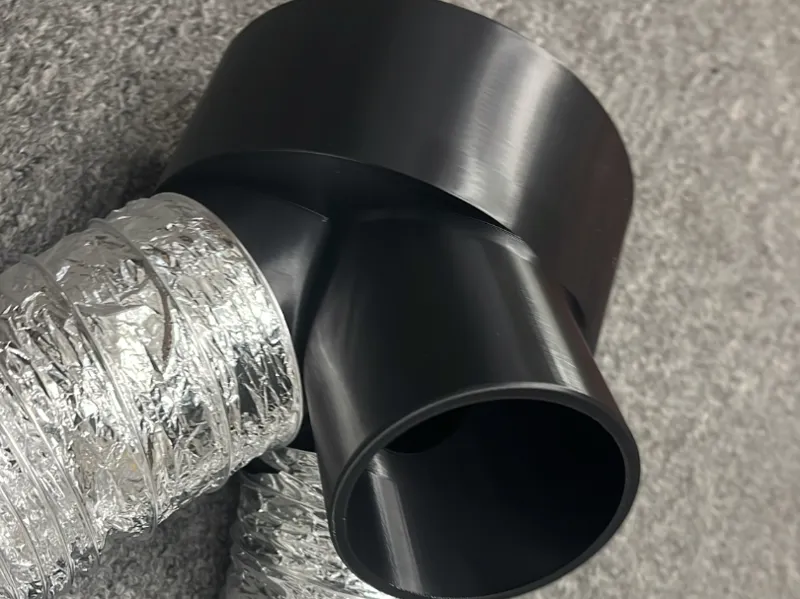 wye 3 into 1: 80mm 3 inch into 6 inch duct