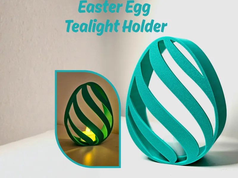 Spiral Easter Egg Tealight Holder - Modern Decor
