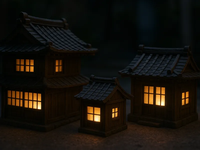 Casitas Japonesas para decorar con luzes