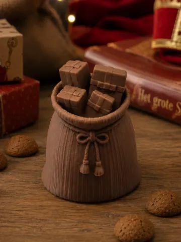 Modelo para impresión 3D: Sinterklaas set japandi stijl - juten zak met kado — vista de referencia 2