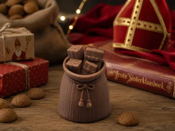 Modelo para impresión 3D: Sinterklaas set japandi stijl - juten zak met kado — vista de referencia 3