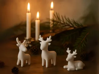 Winter Reindeer Trio – Minimal Christmas Decor