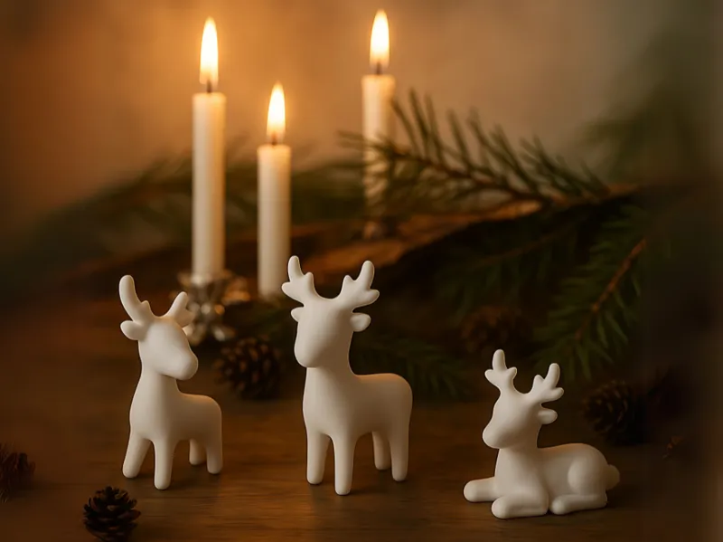 Winter Reindeer Trio – Minimal Christmas Decor