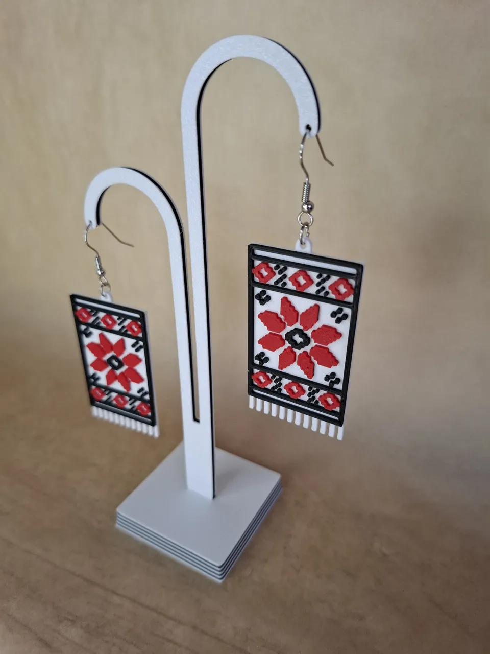 Ukrainian Star Towel Earrings view 2