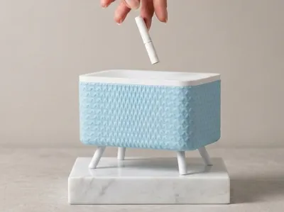 Modern Minimalist Ashtray - Knitted Texture