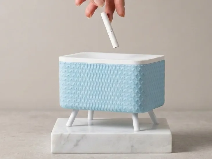 Modern Minimalist Ashtray - Knitted Texture