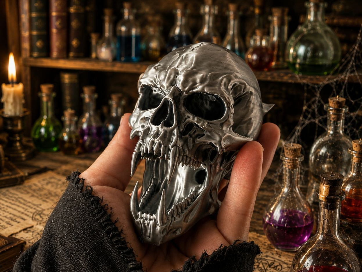 Vampire Skull – Dark Fantasy Skull Sculpture