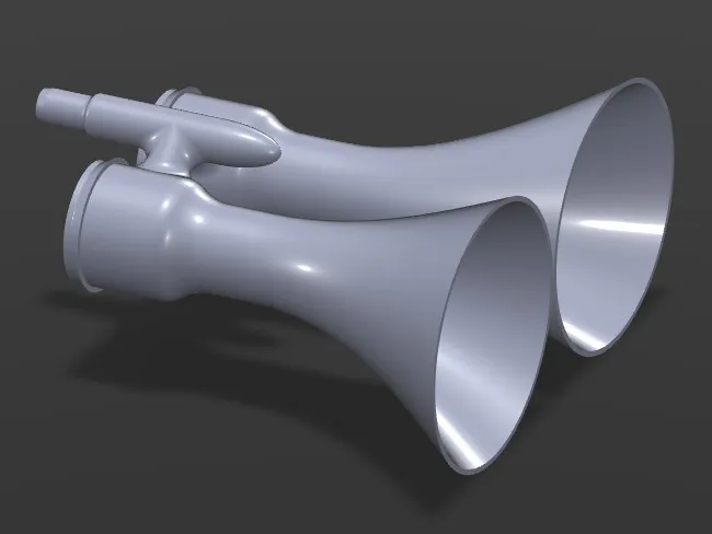 Double trumpet - Horn - Doppeltröte