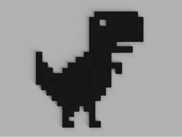 Dinosaure pixelisé du jeu Chrome