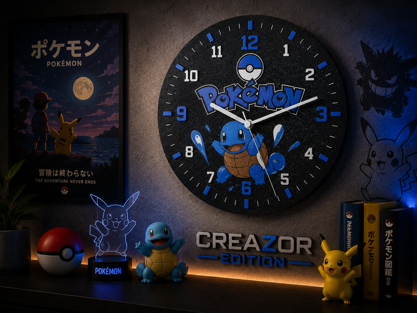 Horloge Murale Modulaire– Édition Pokémon Carapuce