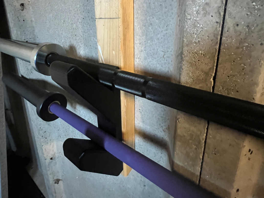 Wall Mounted Barbell Rack | Dual Olympic Barbells
