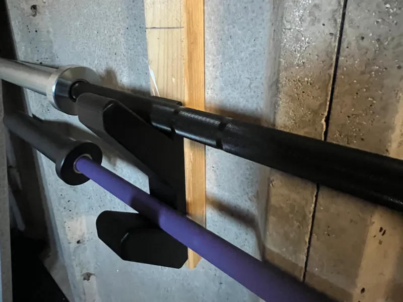 Wall Mounted Barbell Rack | Dual Olympic Barbells